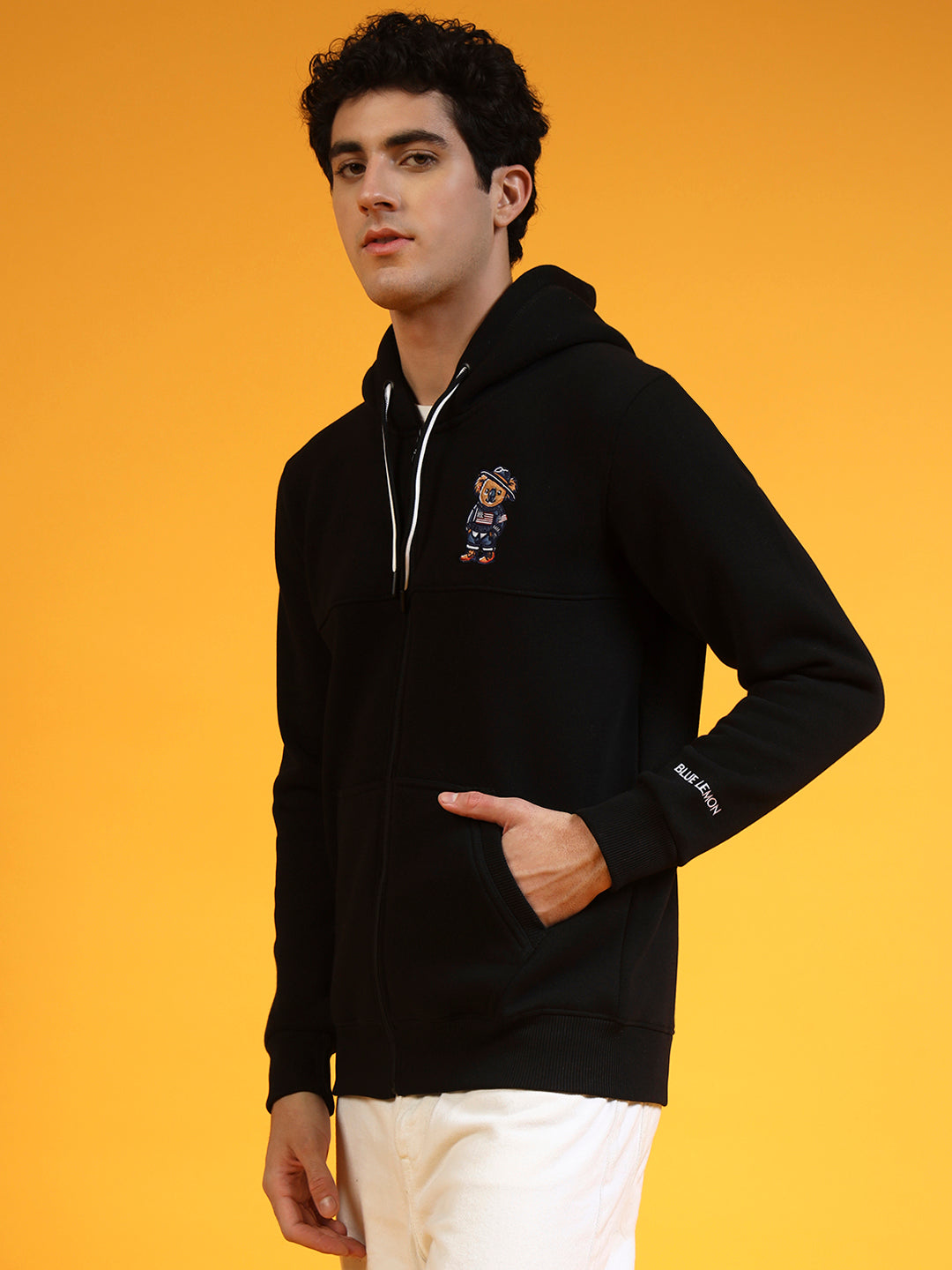 Blue Lemon Grey Zip-Up Hoodie
