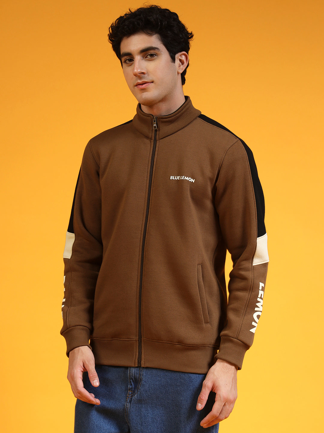 Blue Lemon Midnight Black Half Stripped Sweatshirt