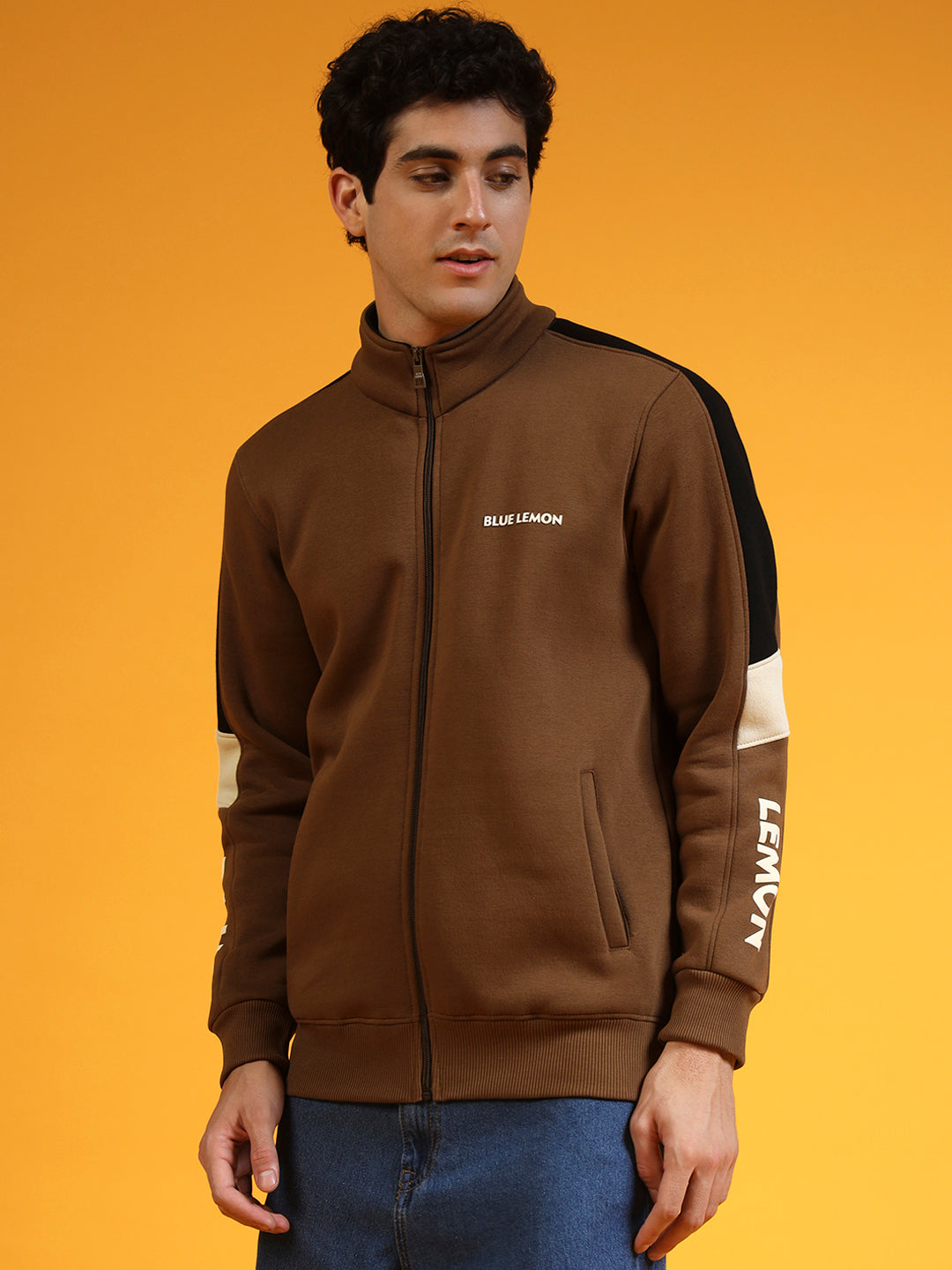 Blue Lemon Midnight Black Half Stripped Sweatshirt