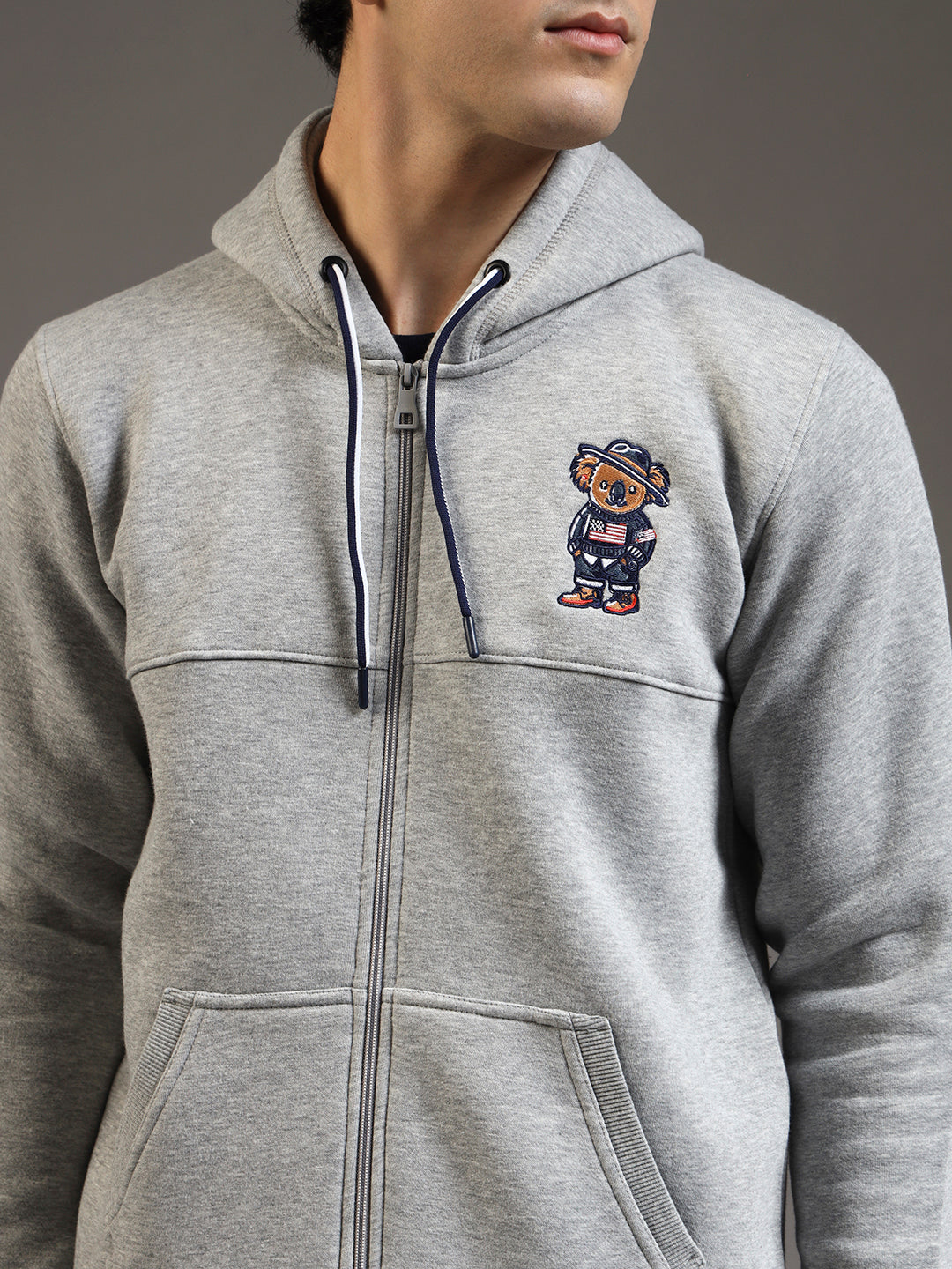 Blue Lemon Grey Zip-Up Hoodie