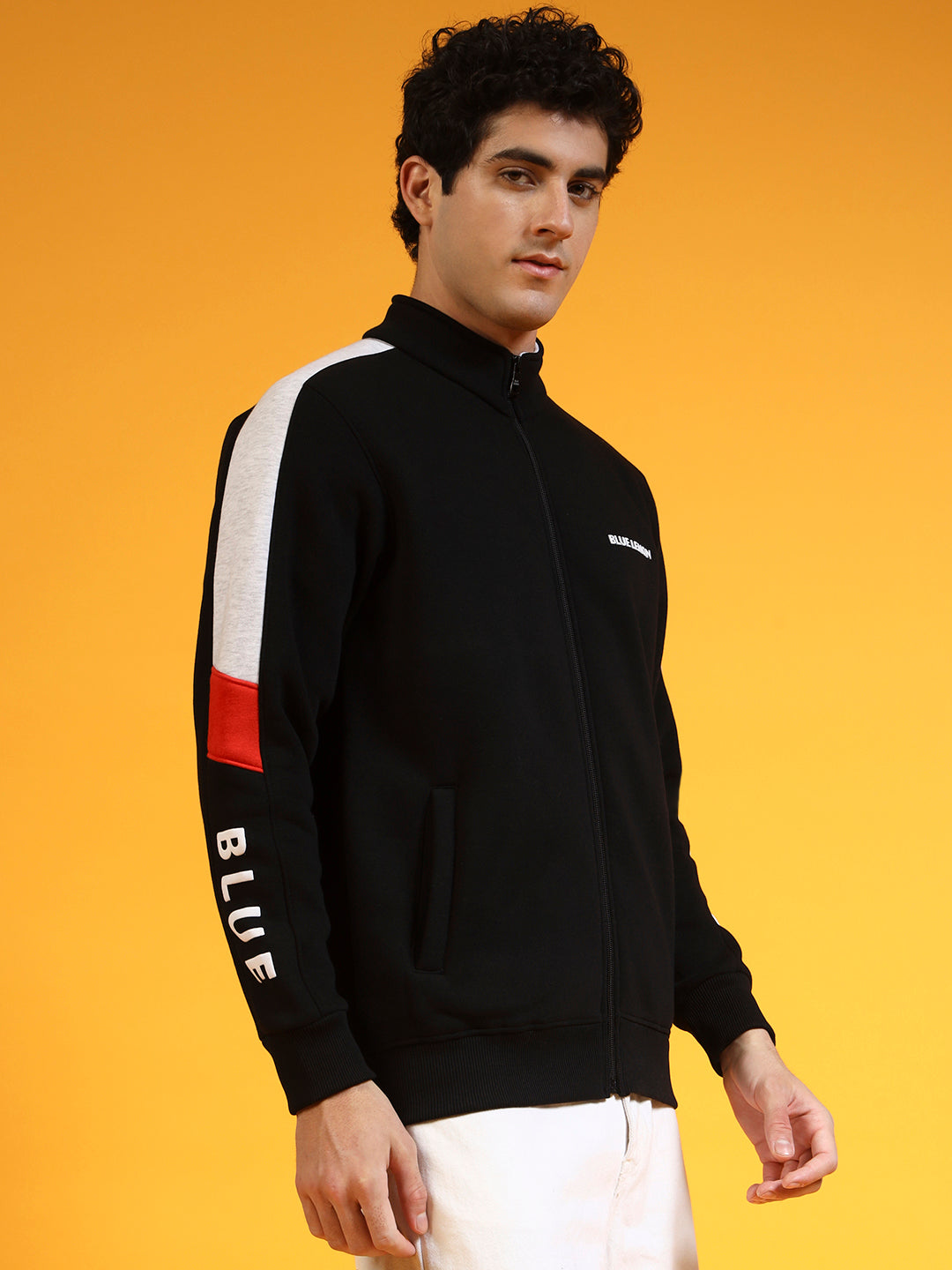 Blue Lemon Hash Brown Half Stripped Sweatshirt