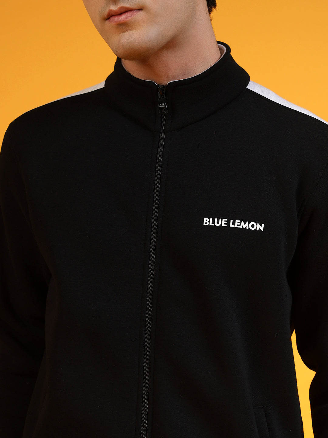 Blue Lemon Hash Brown Half Stripped Sweatshirt