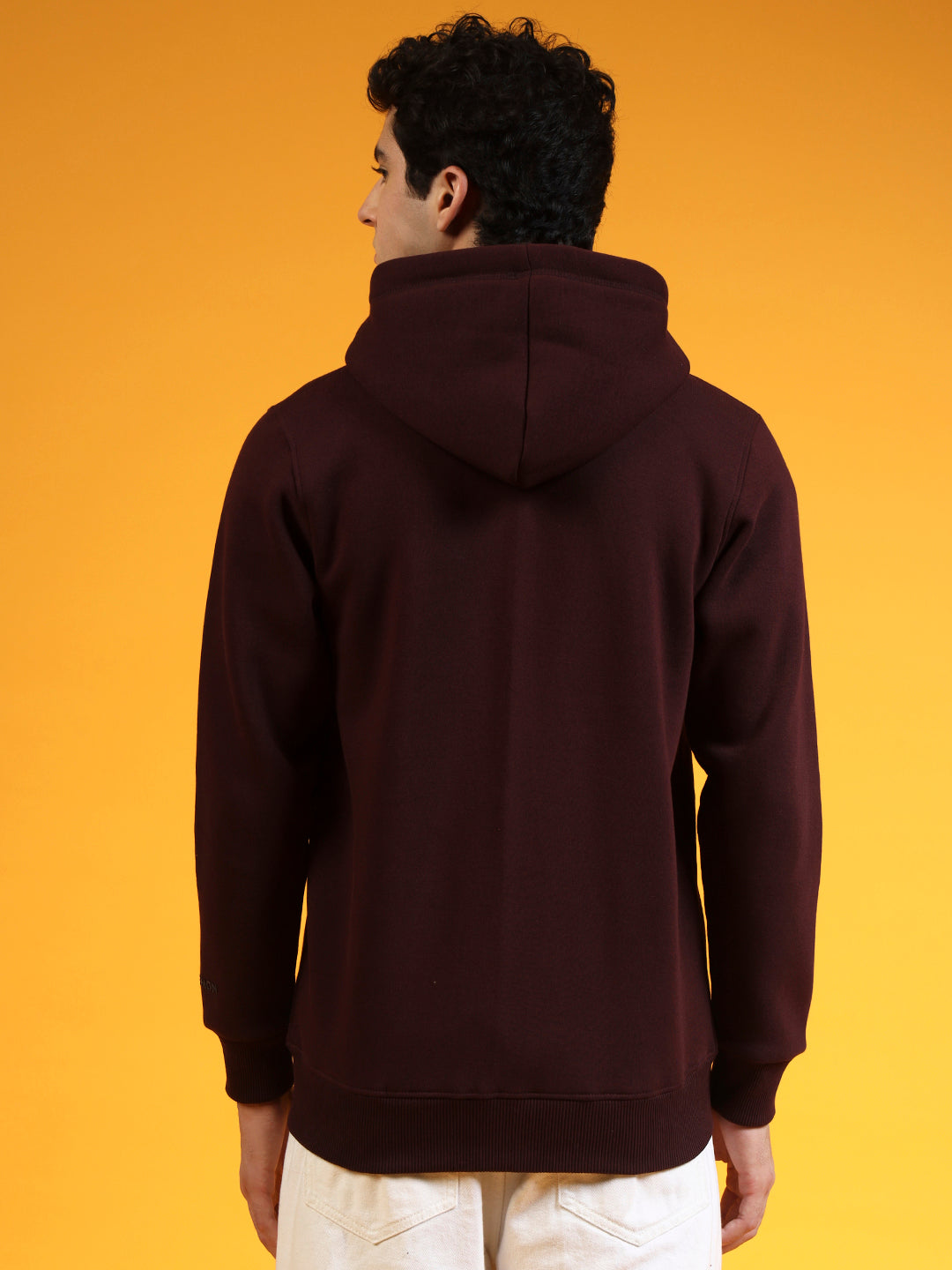 Blue Lemon Beige Printed Zip-Up Hoodie