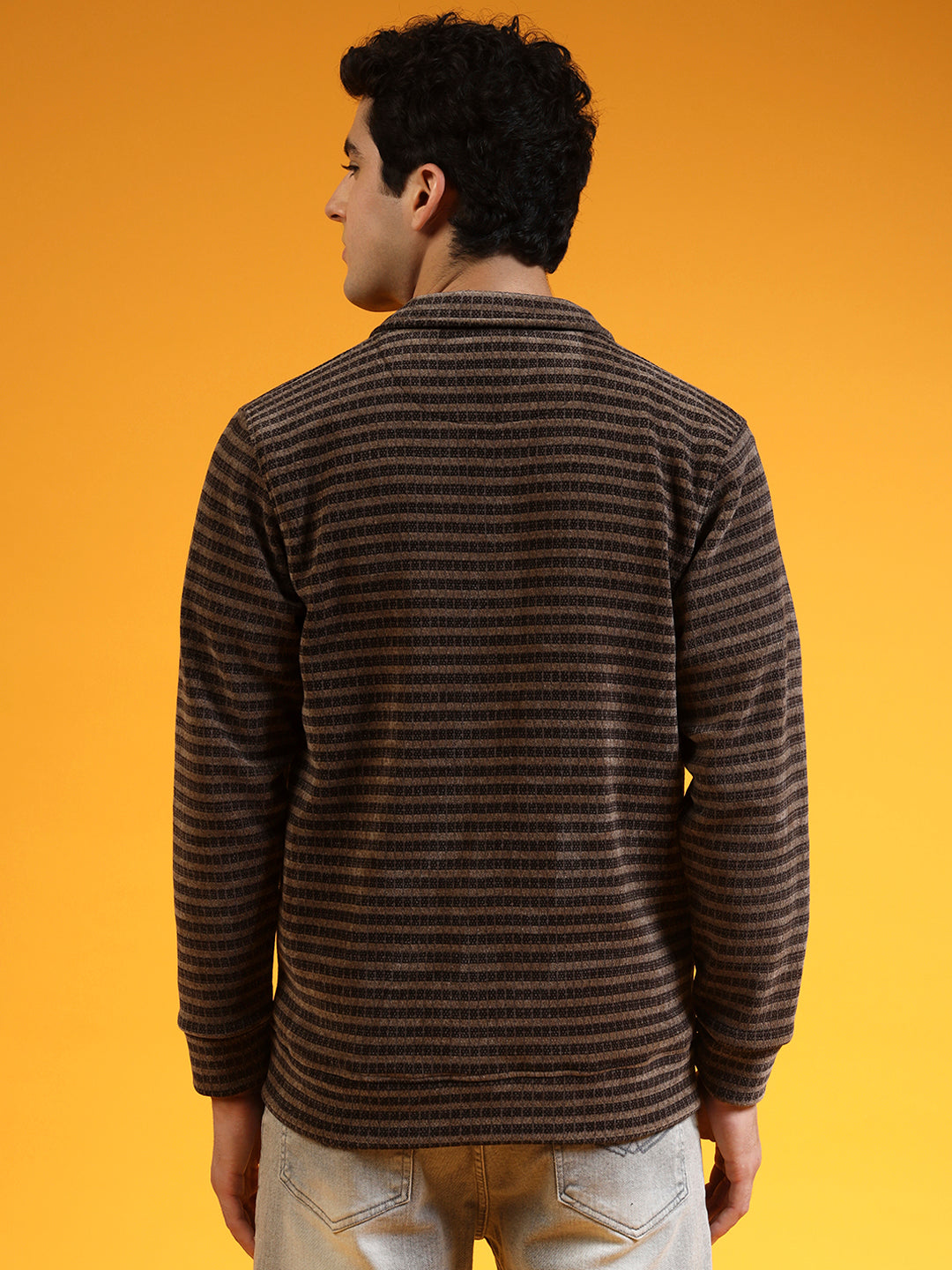 Blue Lemon Grey Knit Zip up Sweatshirt