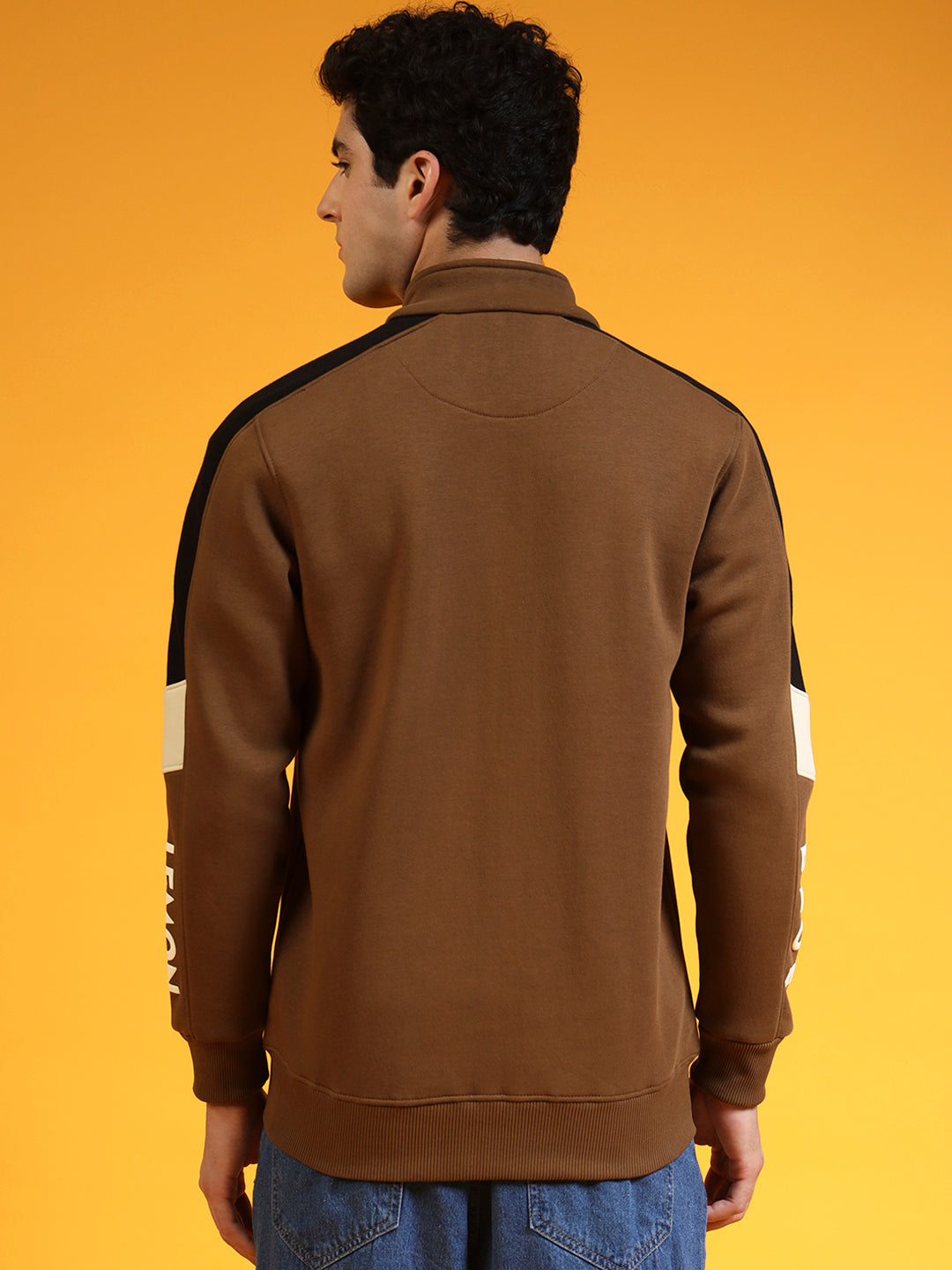 Blue Lemon Hash Brown Half Stripped Sweatshirt