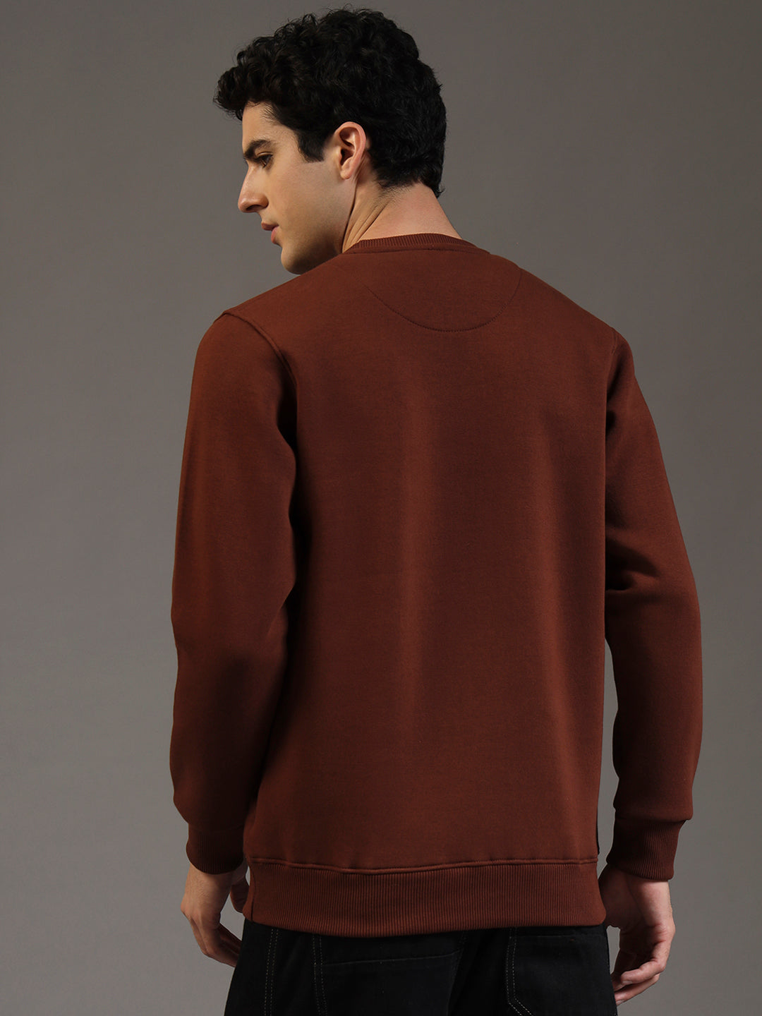 Blue Lemon Printed Dusty Brown Sweatshirt