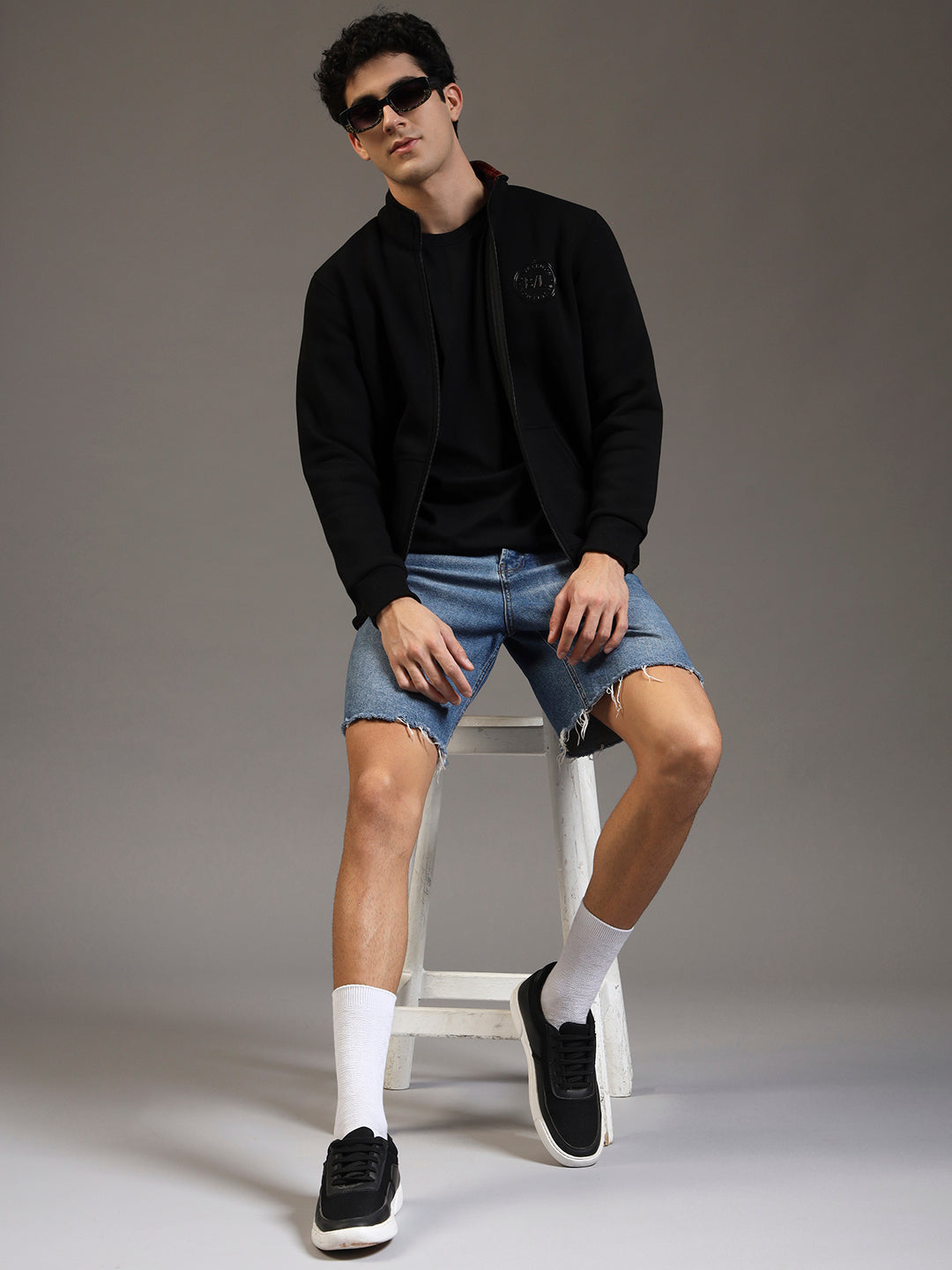 Blue Lemon Midnight Black Zip up Sweatshirt