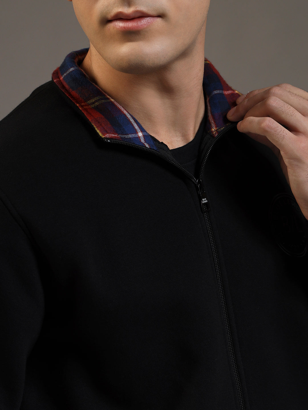 Blue Lemon Hazelnut Brown Zip up Sweatshirt