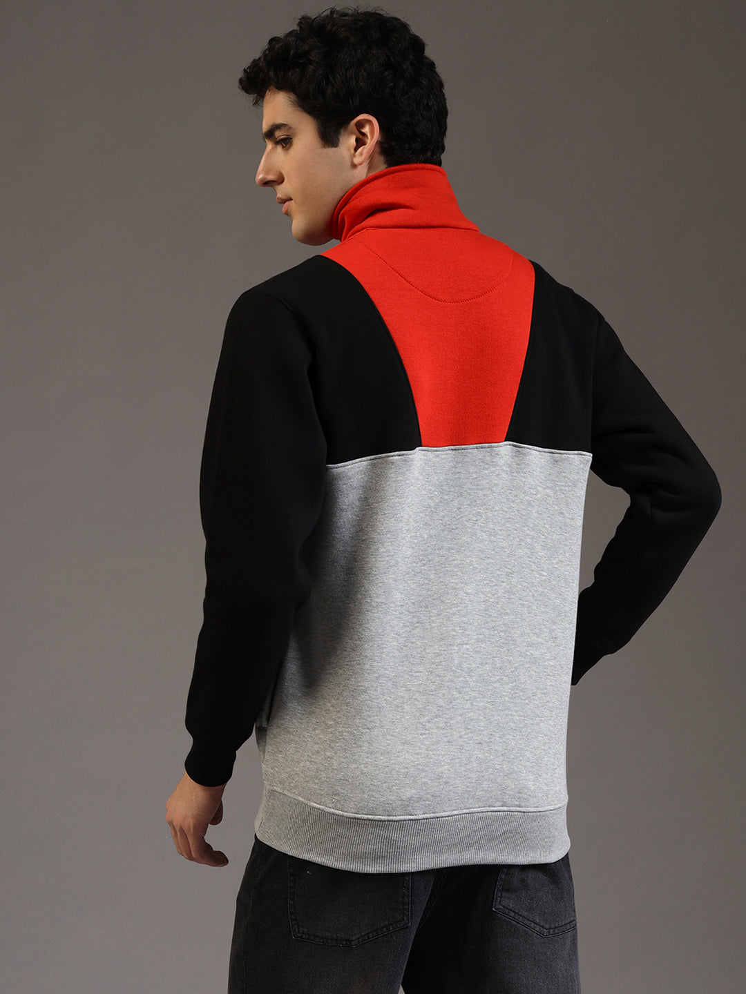 Blue Lemon Dual-Tone Red Quarter-Zip Sweatshirt