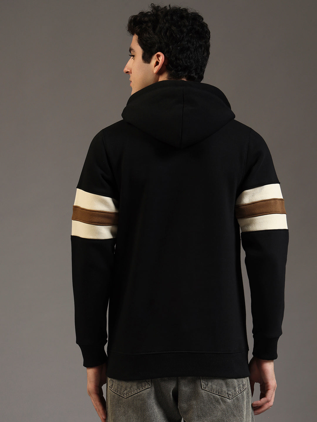 Blue Lemon Midnight Black Full Stripped Hoodie