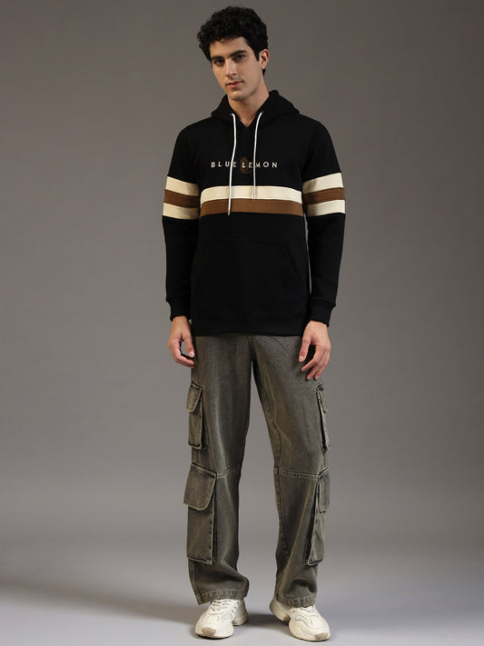 Blue Lemon Midnight Black Full Stripped Hoodie