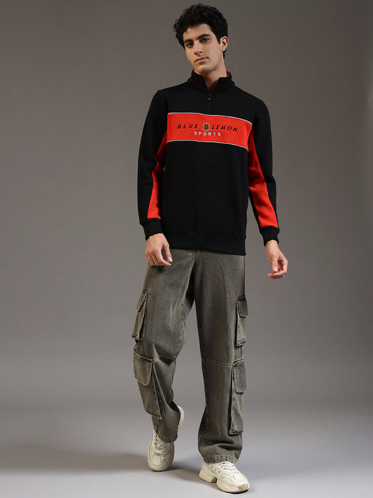 Blue Lemon Midnight Black Stripe Quarter-Zip Sweatshirt