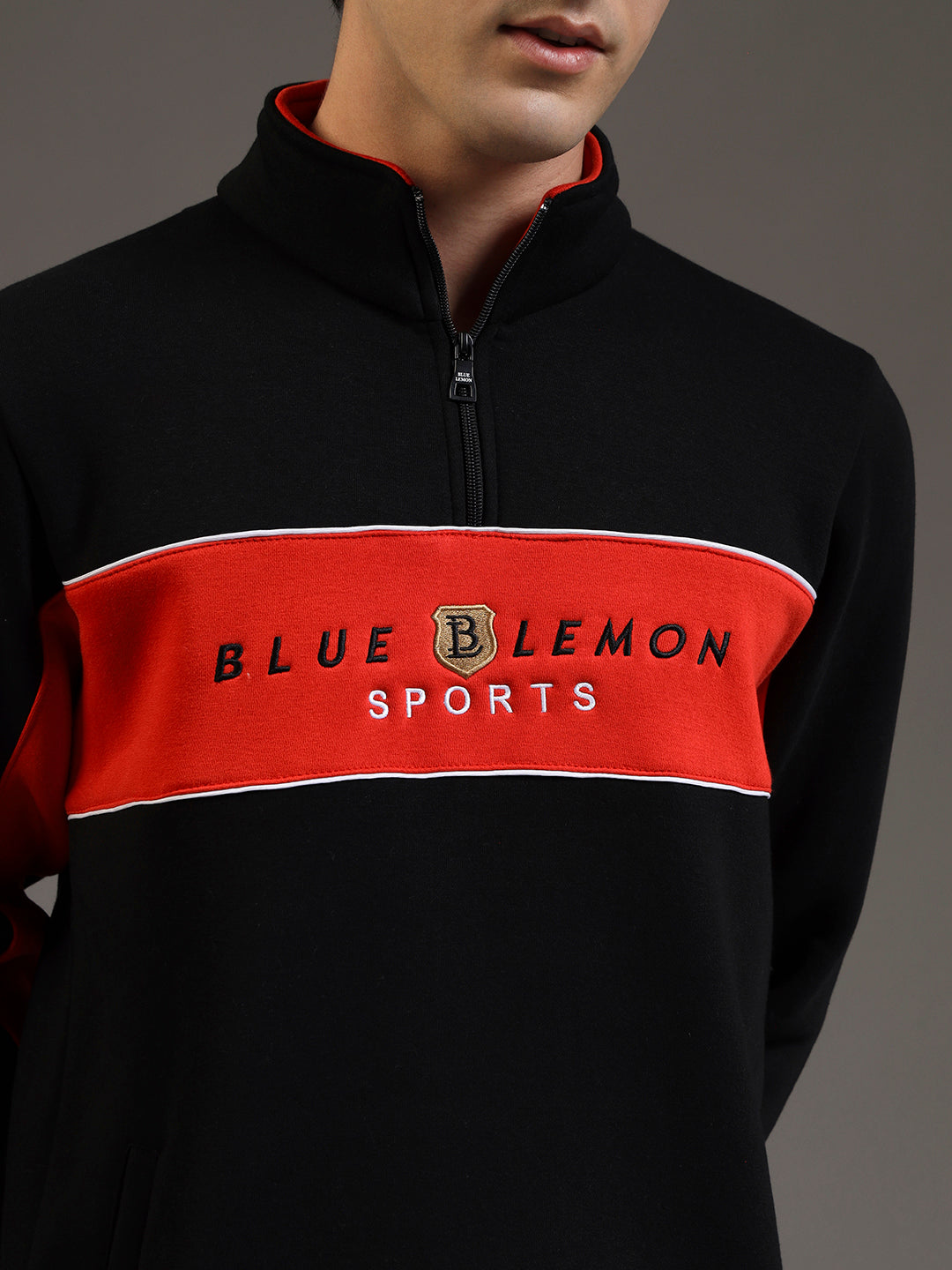 Blue Lemon Sandy Beige Stripe Quarter-Zip Sweatshirt