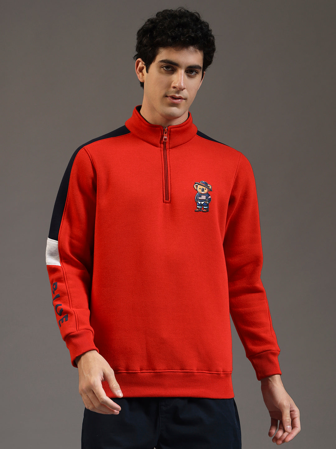 Blue Lemon Red Quater-Zip Sweatshirt