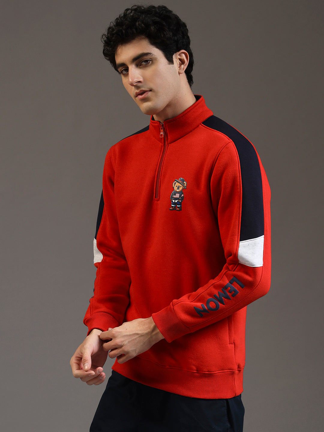 Blue Lemon Red Quater-Zip Sweatshirt