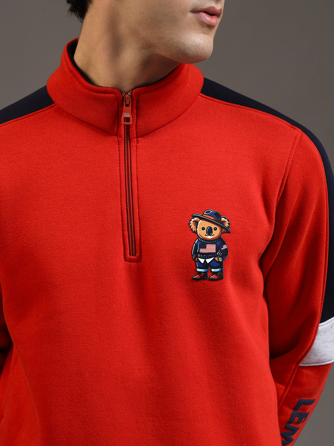 Blue Lemon Red Quater-Zip Sweatshirt