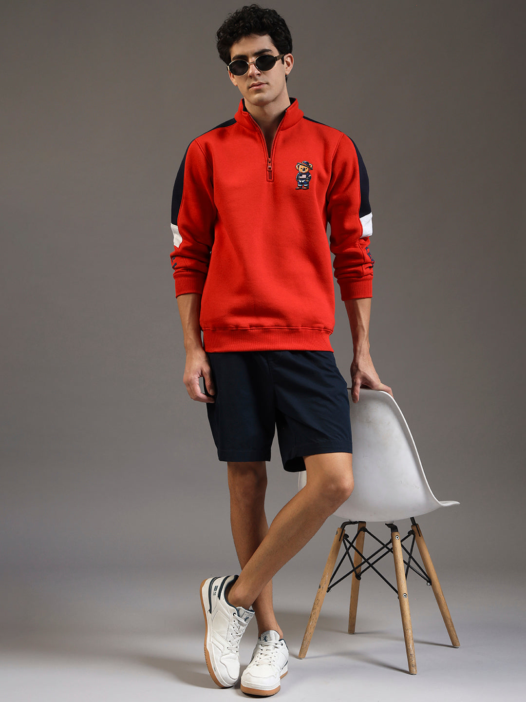 Blue Lemon Red Quater-Zip Sweatshirt