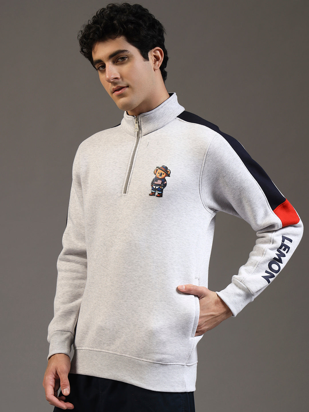 Blue Lemon Red Quater-Zip Sweatshirt