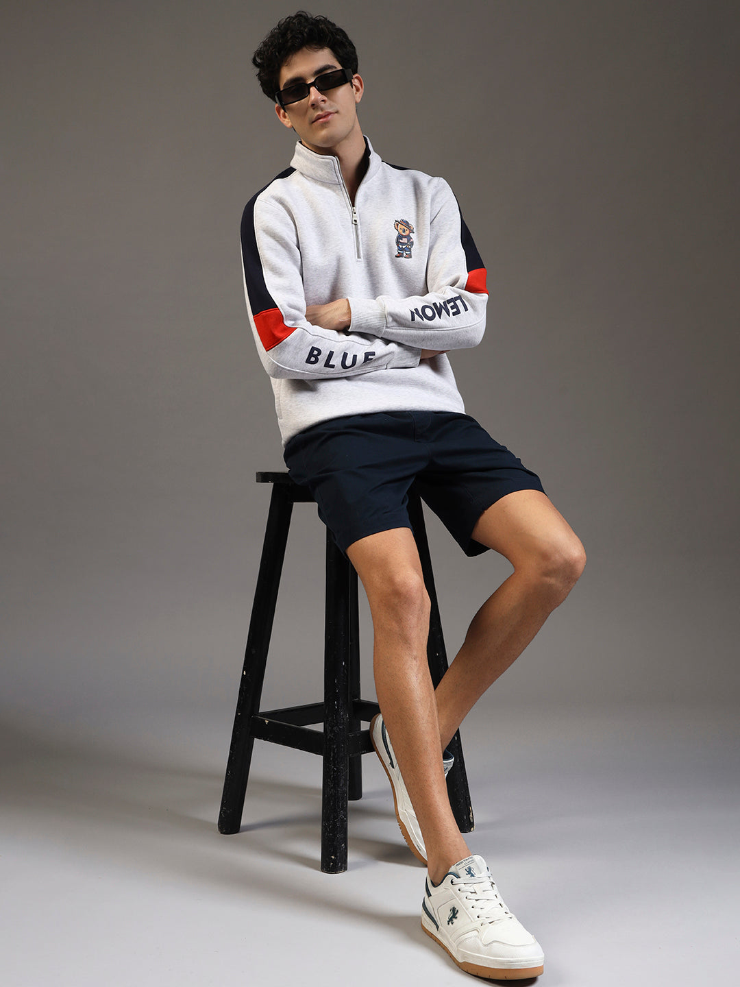 Blue Lemon Red Quater-Zip Sweatshirt