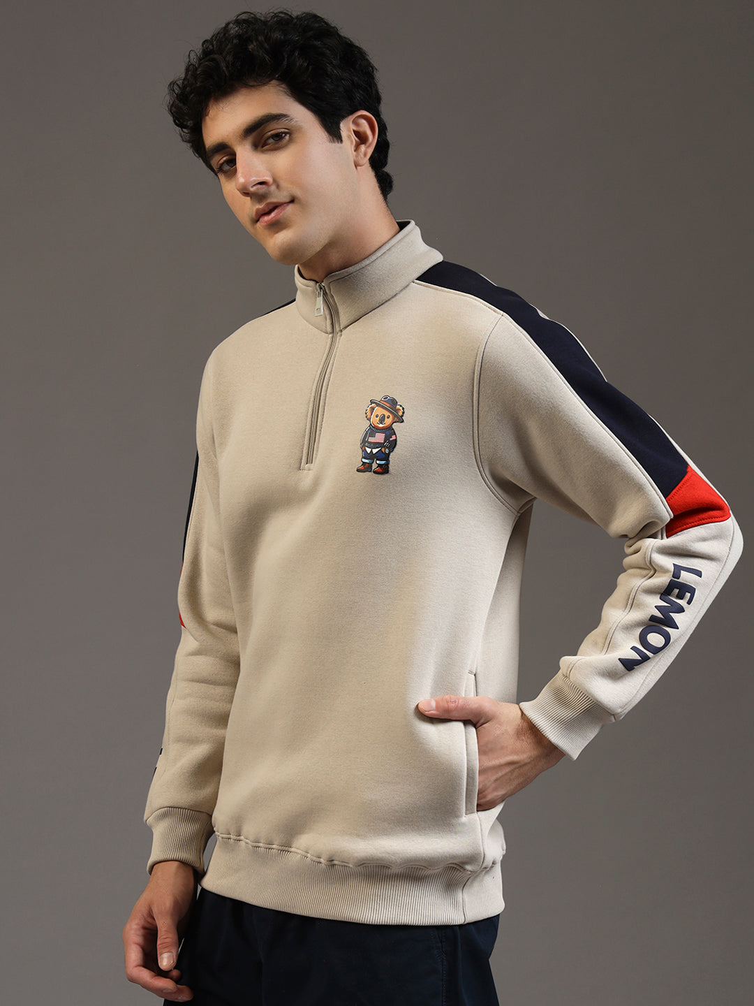Blue Lemon Red Quater-Zip Sweatshirt