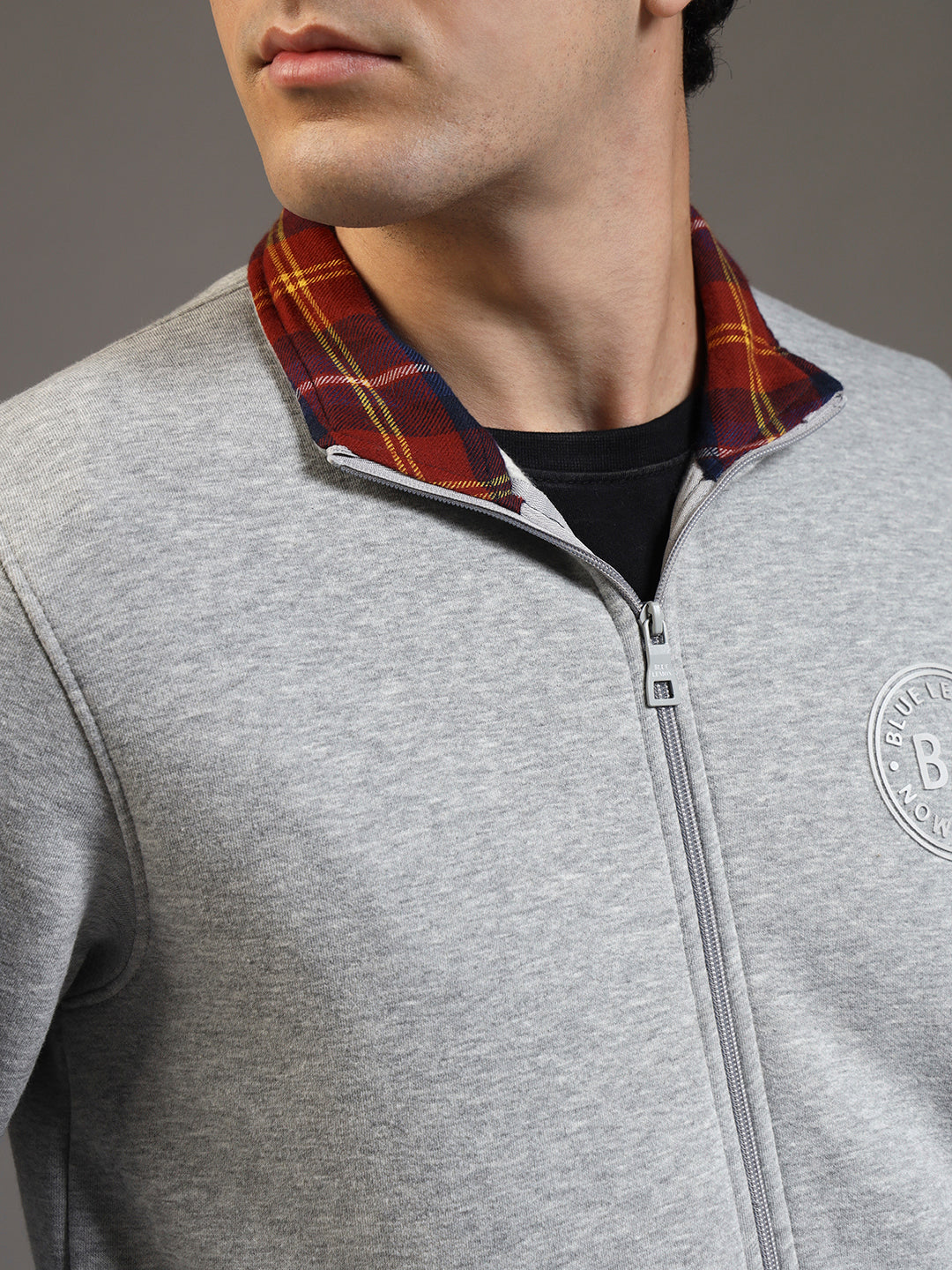 Blue Lemon Hazelnut Brown Zip up Sweatshirt