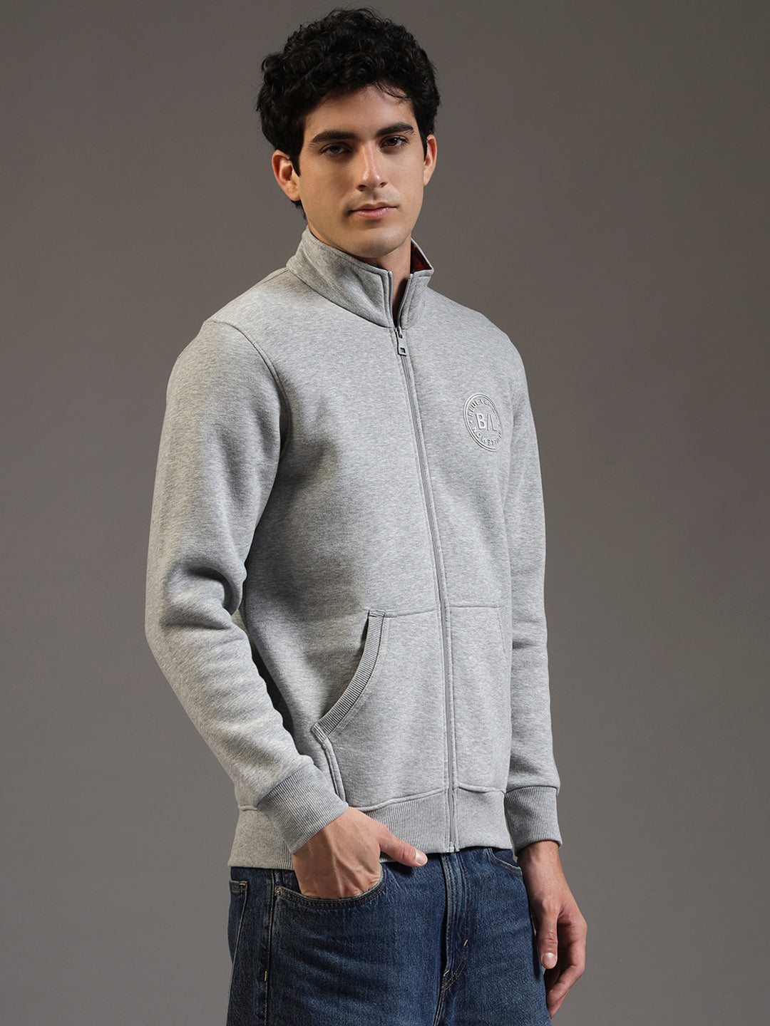 Blue Lemon Hazelnut Brown Zip up Sweatshirt