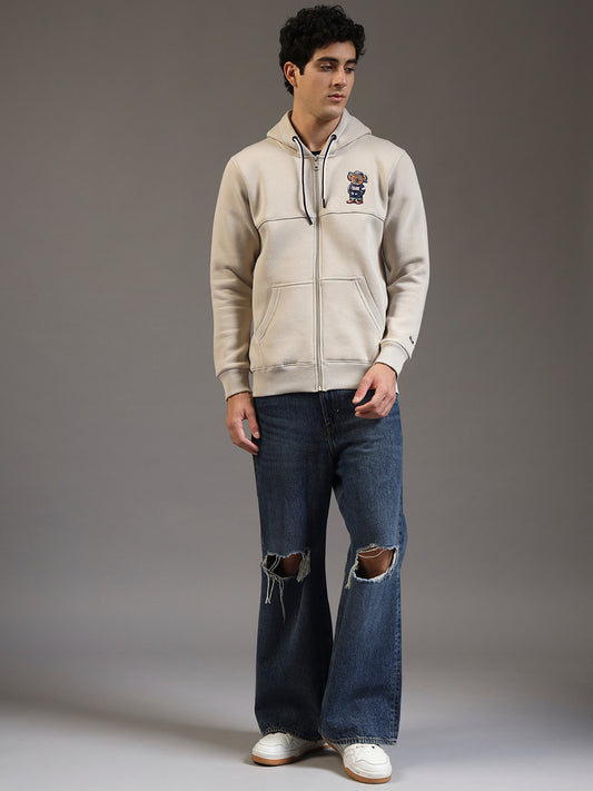 Blue Lemon Sandy Beige Zip-Up Hoodie