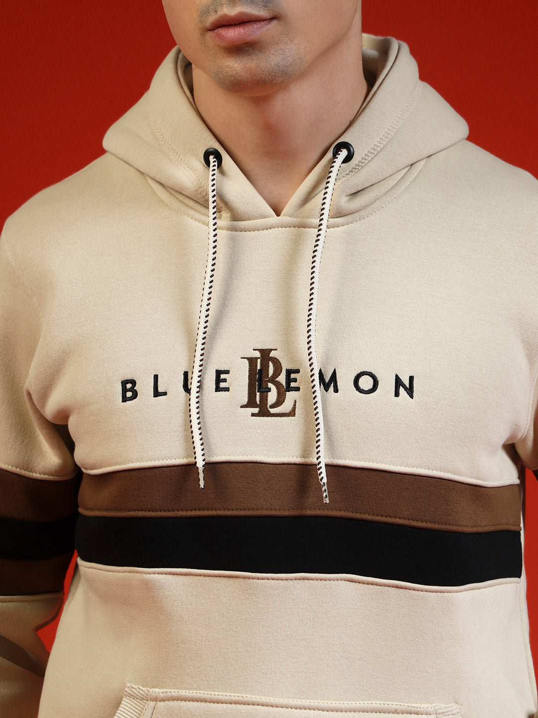 Blue Lemon Midnight Black Full Stripped Hoodie