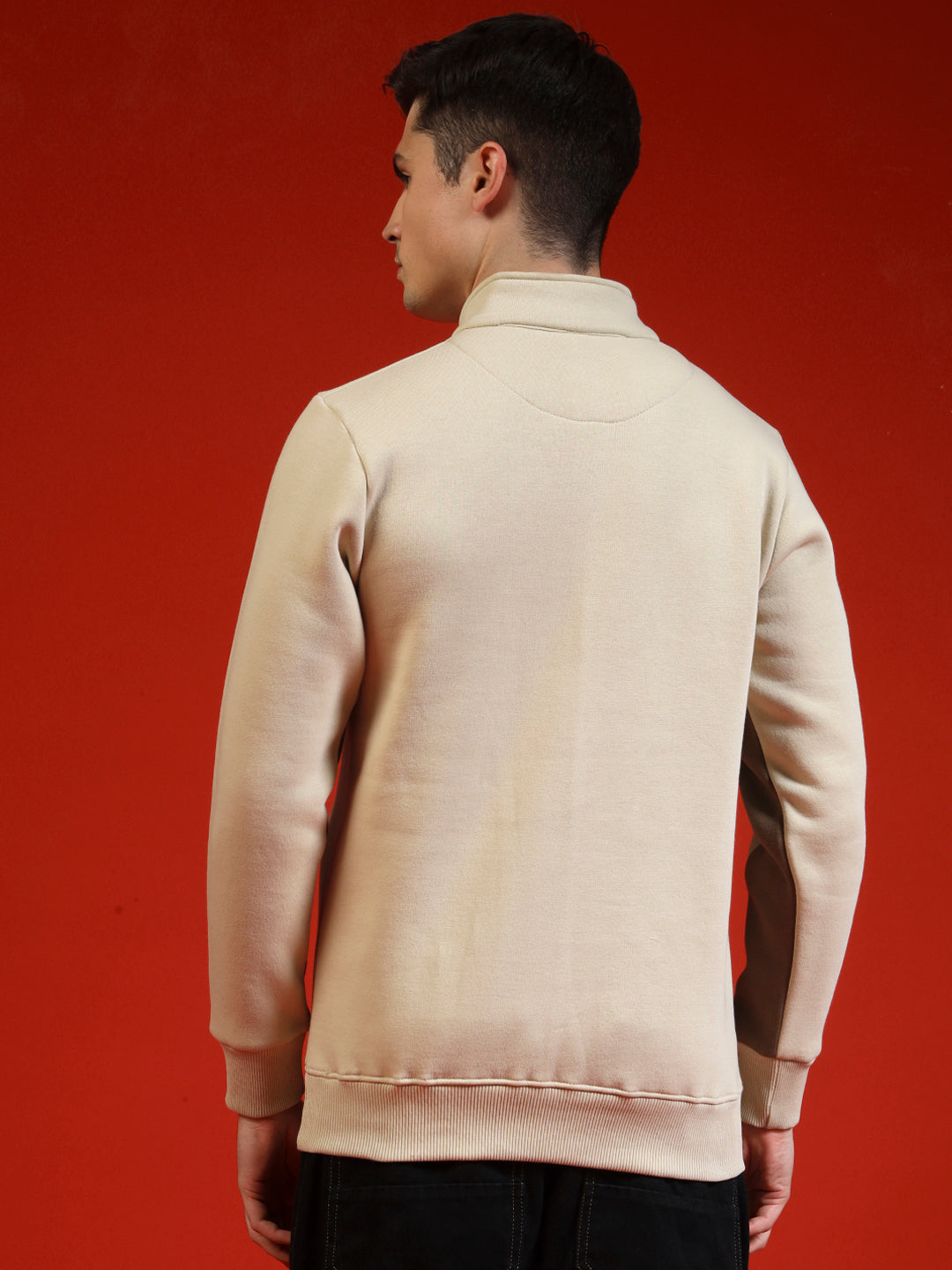 Blue Lemon Sandy Beige Stripe Quarter-Zip Sweatshirt