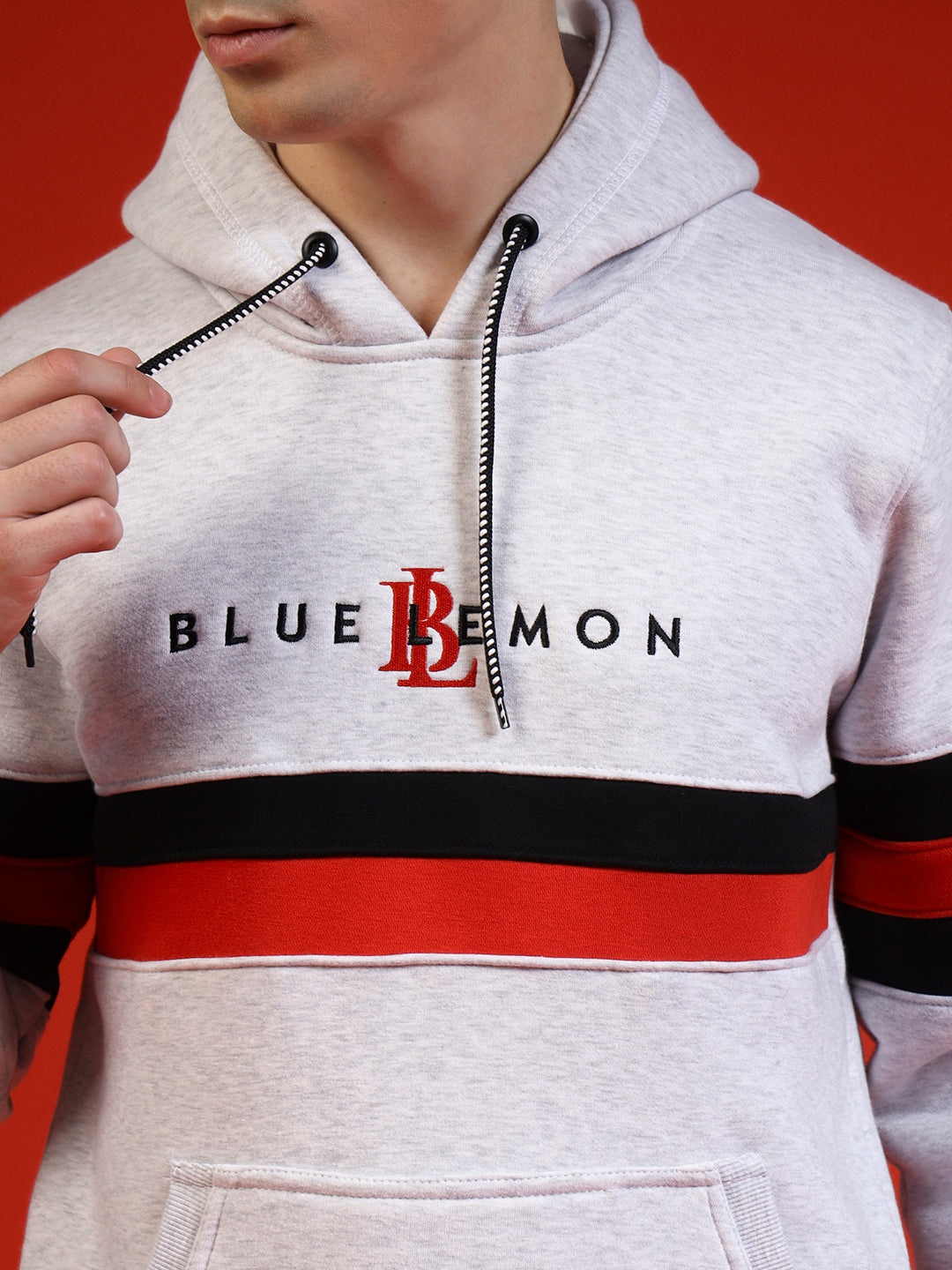 Blue Lemon Midnight Black Full Stripped Hoodie