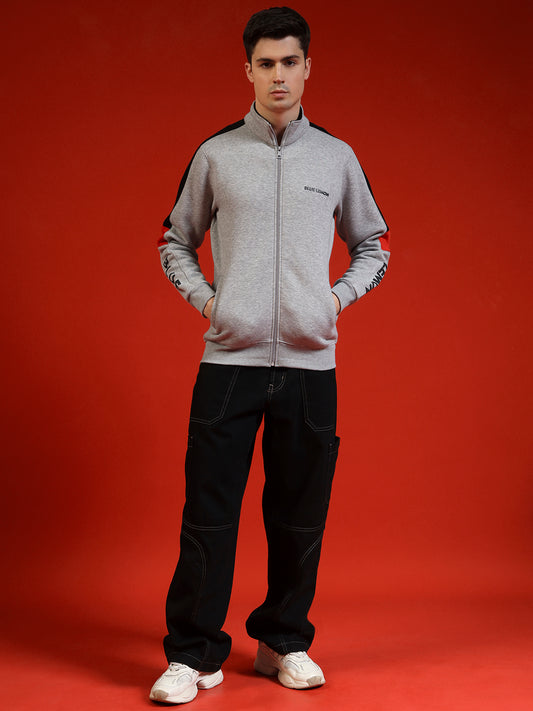 Blue Lemon Grey Half Stripped Sweatshirt