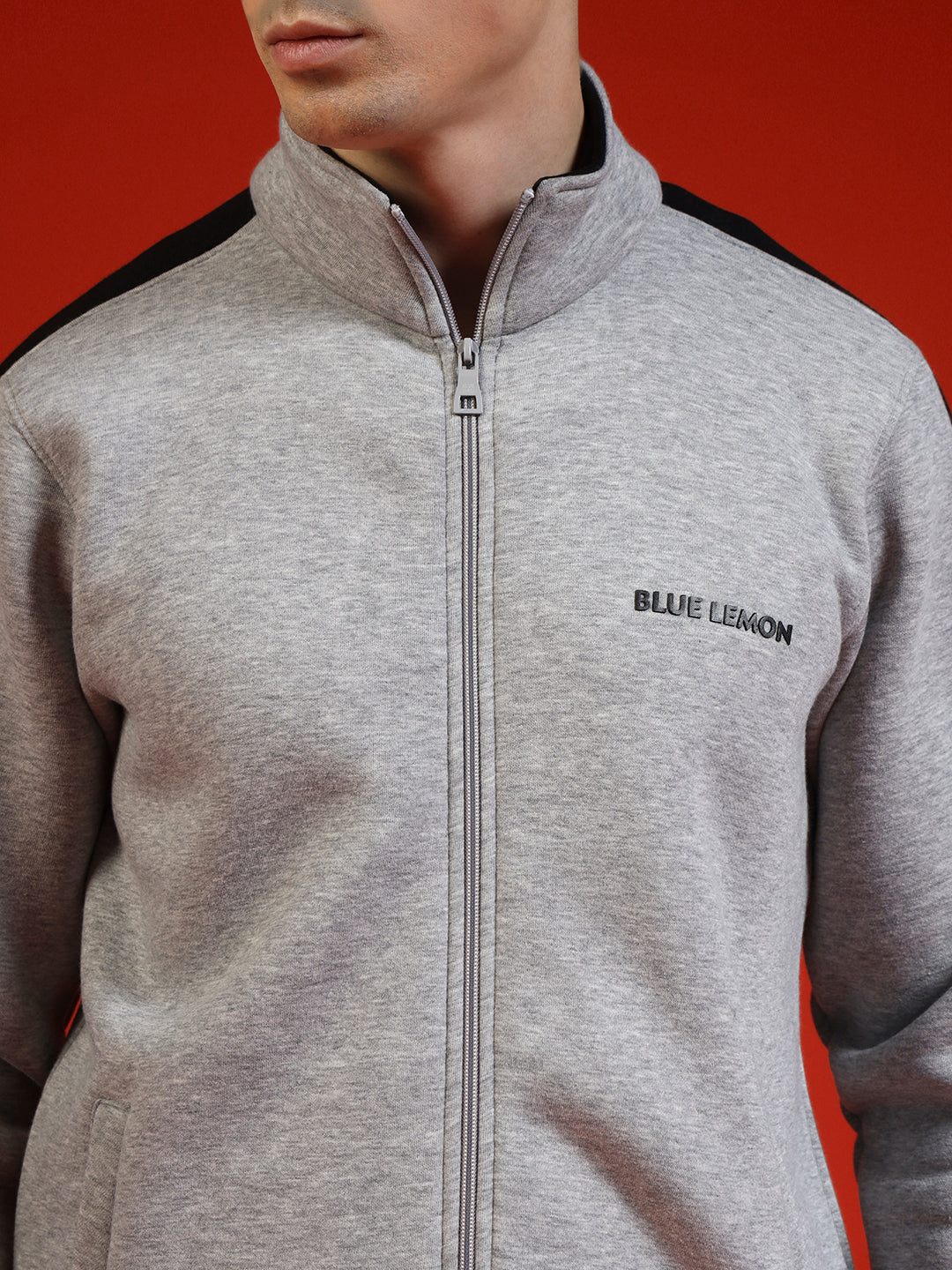 Blue Lemon Grey Half Stripped Sweatshirt