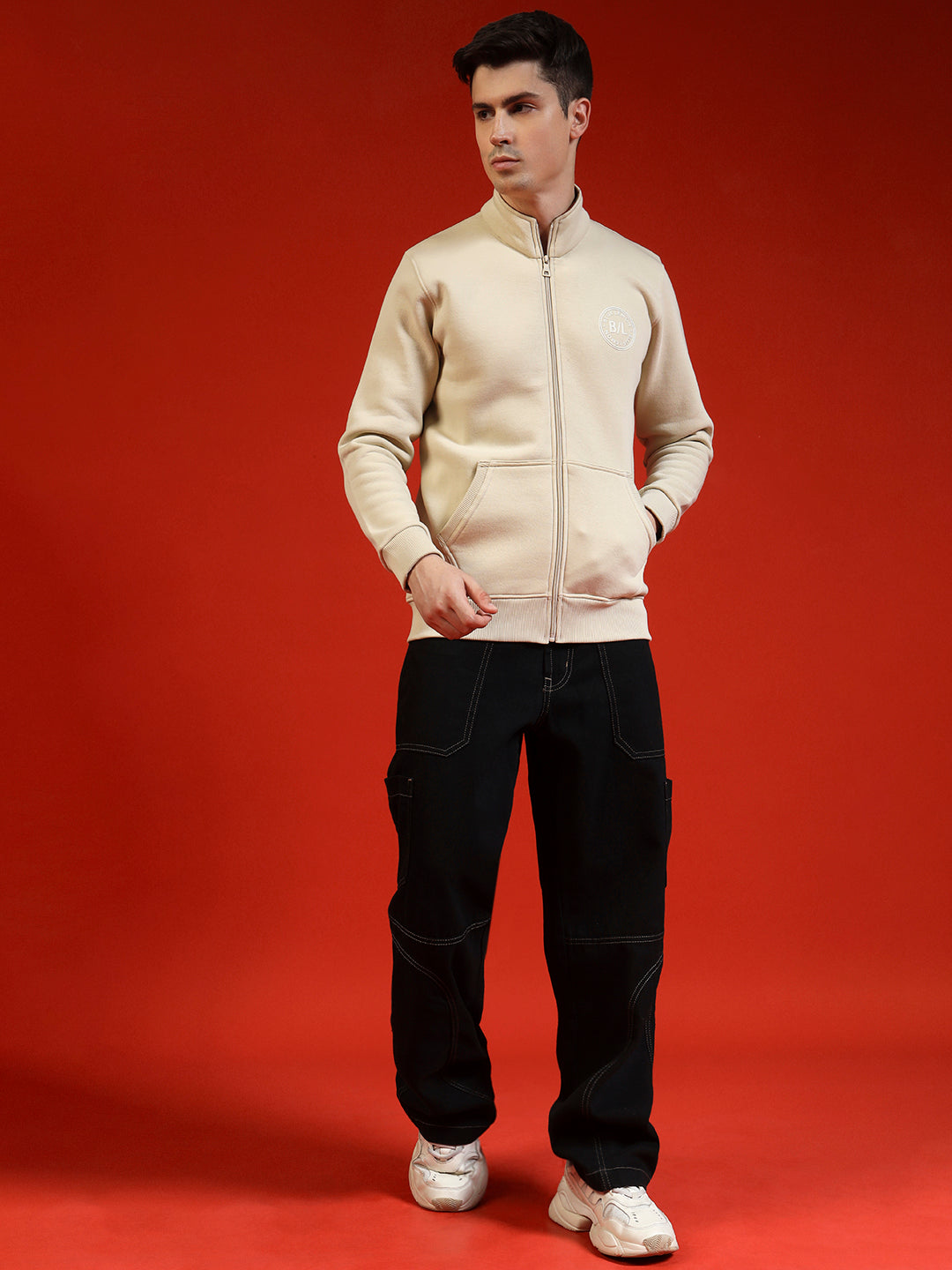 Blue Lemon Hazelnut Brown Zip up Sweatshirt