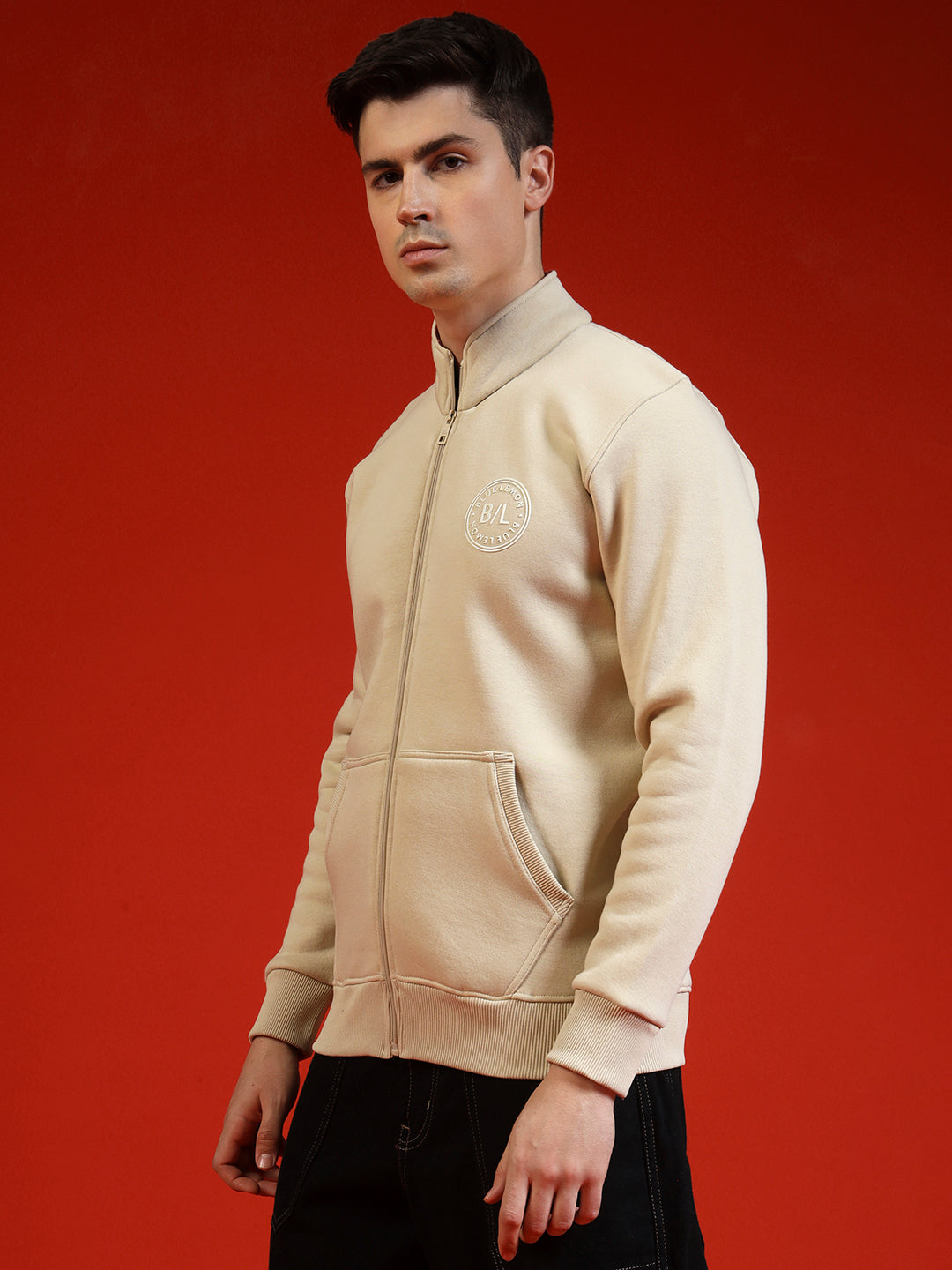 Blue Lemon Hazelnut Brown Zip up Sweatshirt