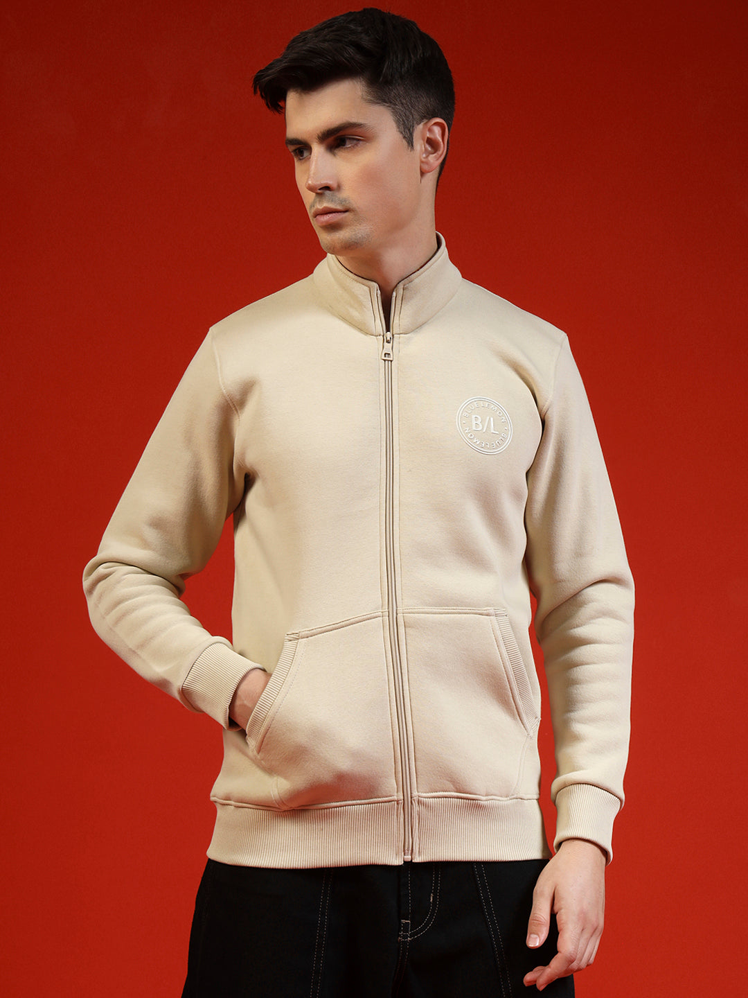 Blue Lemon Hazelnut Brown Zip up Sweatshirt