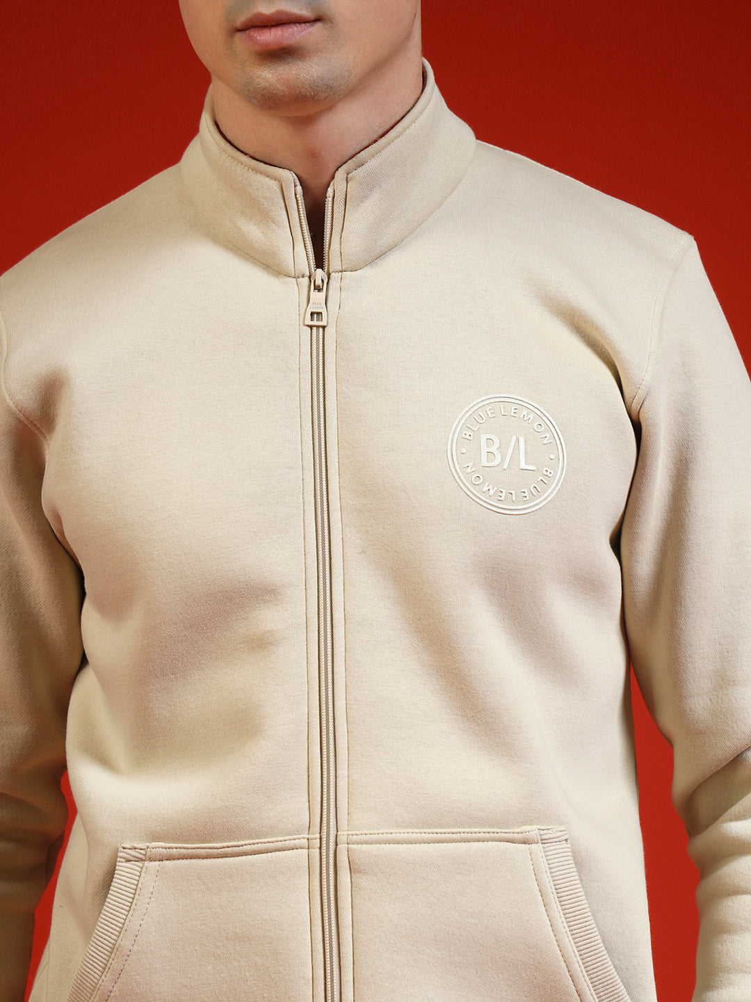 Blue Lemon Hazelnut Brown Zip up Sweatshirt