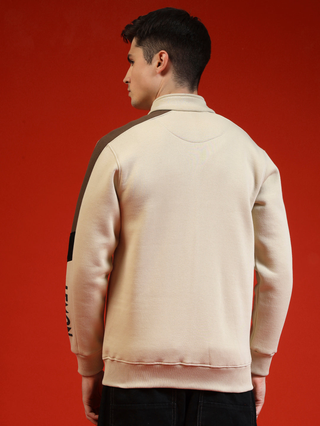 Blue Lemon Hash Brown Half Stripped Sweatshirt