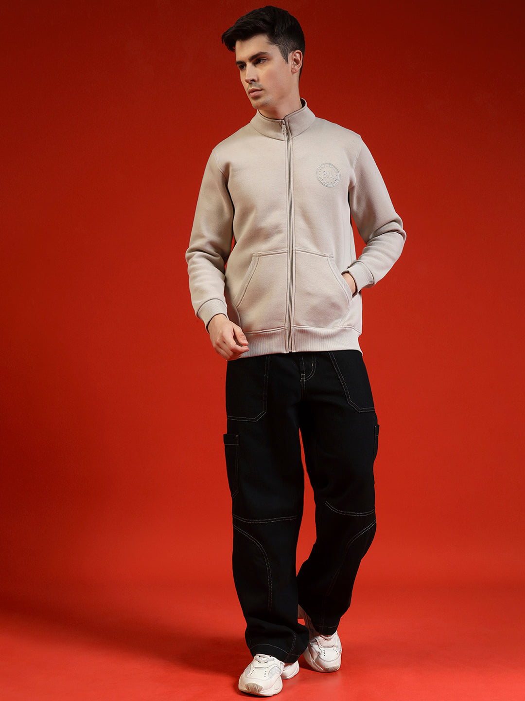 Blue Lemon Hazelnut Brown Zip up Sweatshirt