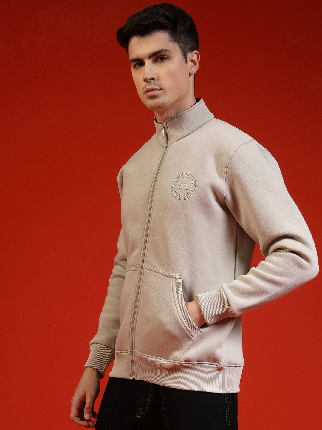 Blue Lemon Hazelnut Brown Zip up Sweatshirt