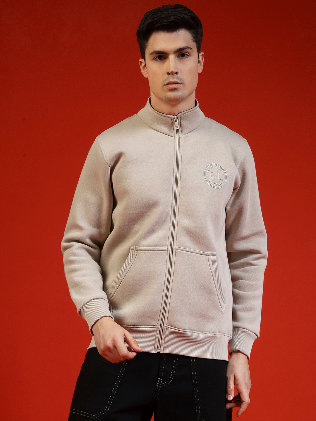 Blue Lemon Hazelnut Brown Zip up Sweatshirt