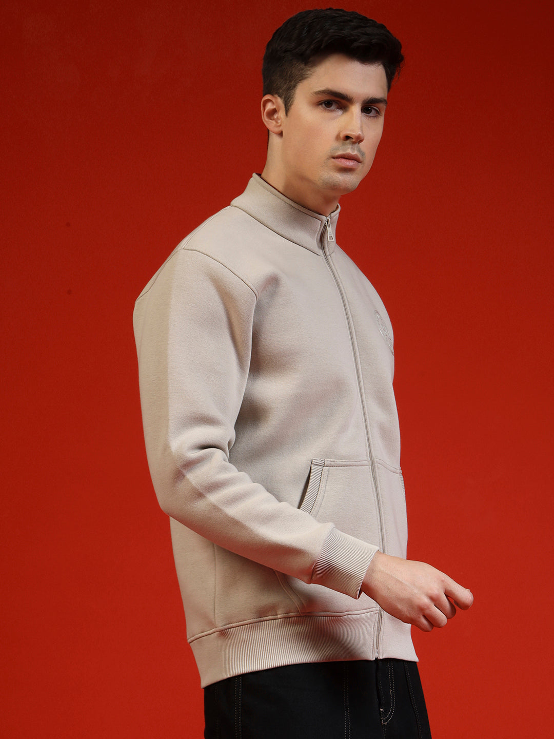 Blue Lemon Hazelnut Brown Zip up Sweatshirt