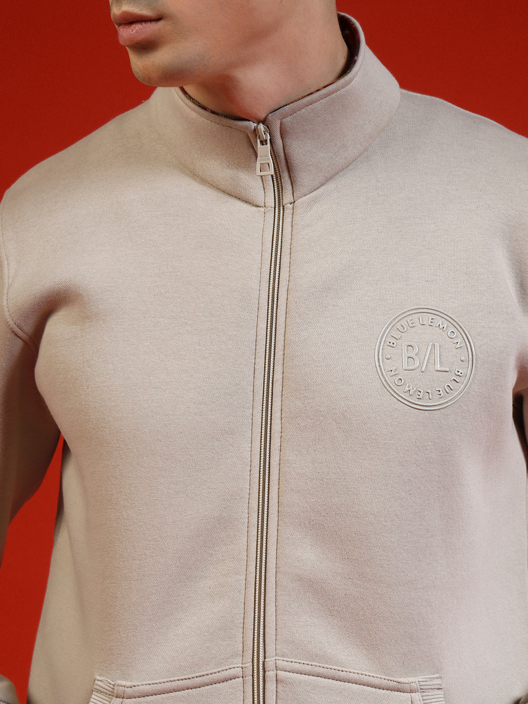 Blue Lemon Hazelnut Brown Zip up Sweatshirt
