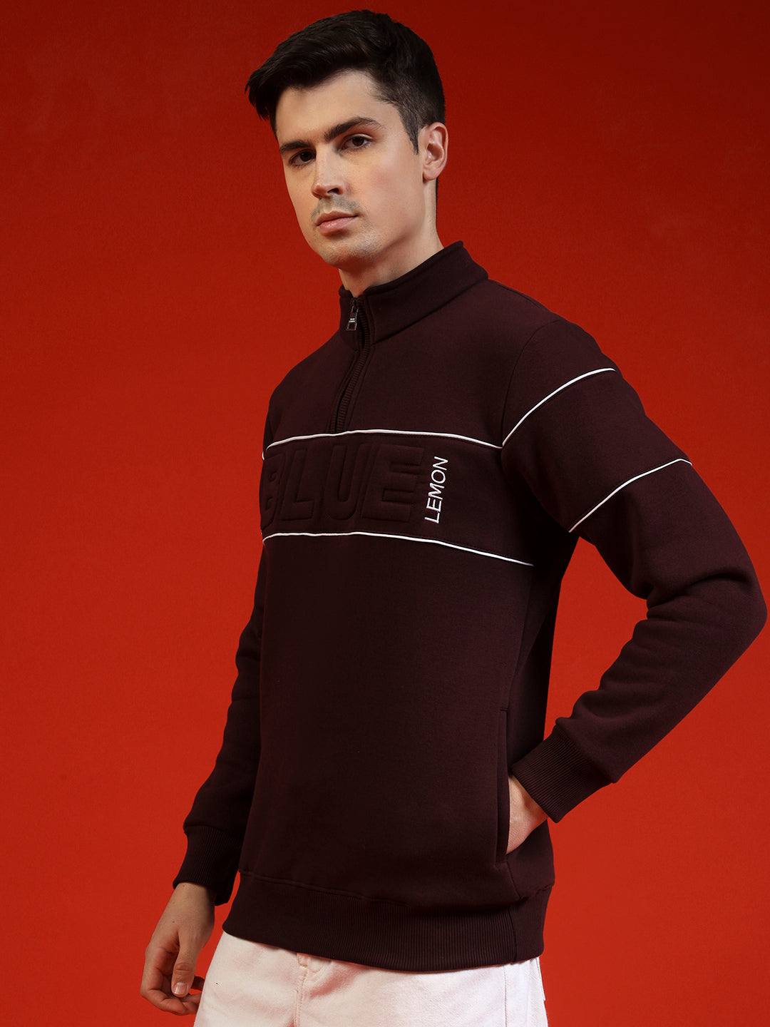 Blue Lemon Maroon Quarter-Zip Sweatshirt