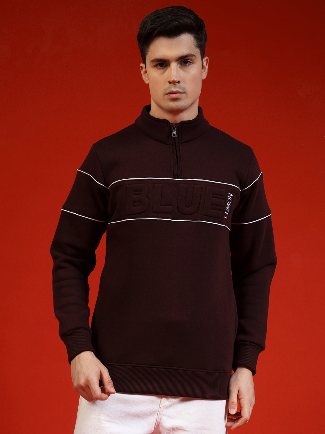 Blue Lemon Maroon Quarter-Zip Sweatshirt