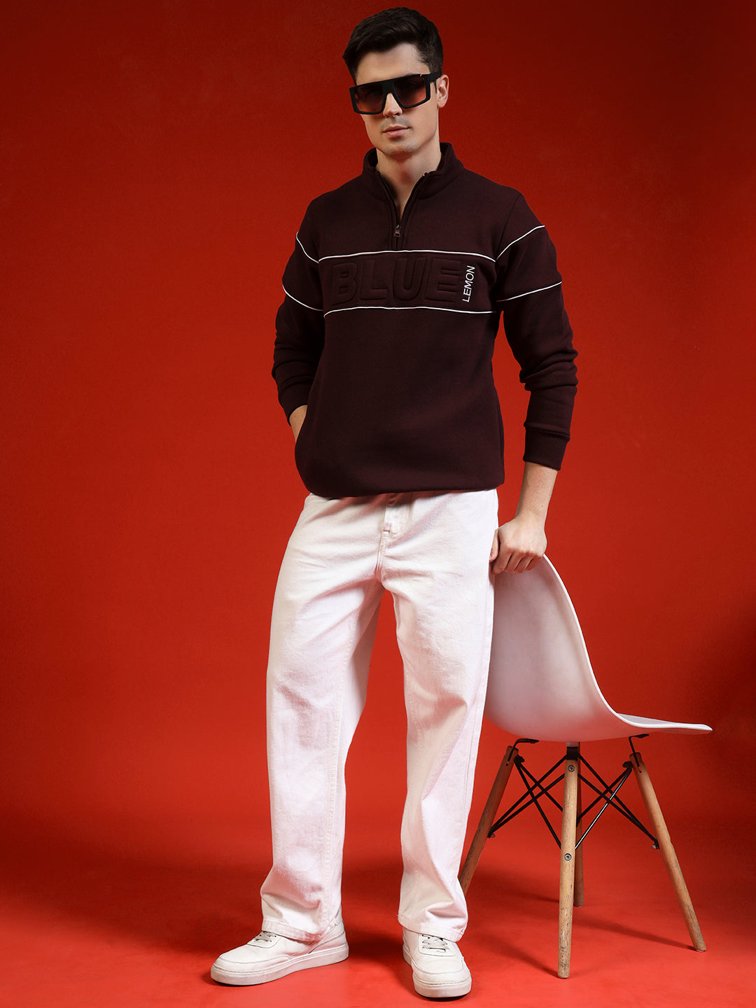 Blue Lemon Maroon Quarter-Zip Sweatshirt