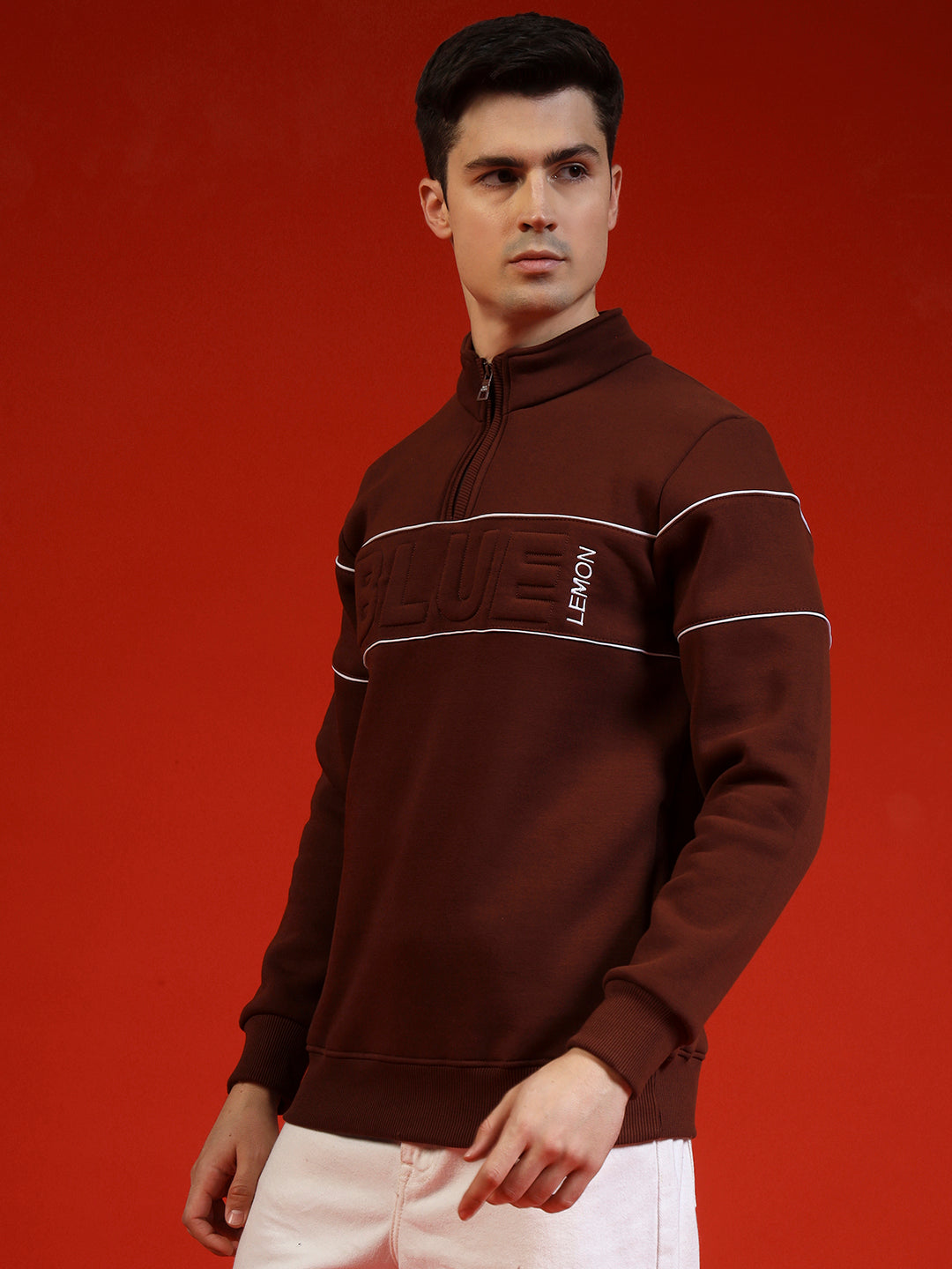 Blue Lemon Ash Grey Quarter-Zip Sweatshirt