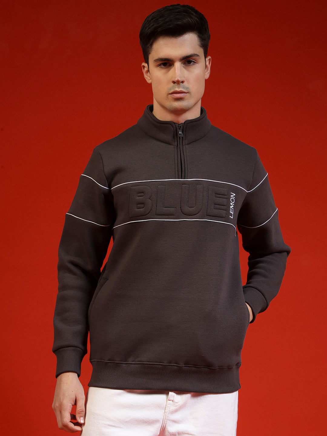 Blue Lemon Maroon Quarter-Zip Sweatshirt