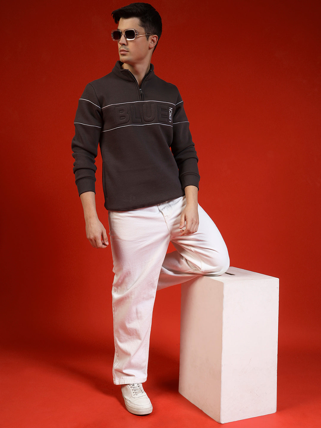 Blue Lemon Maroon Quarter-Zip Sweatshirt