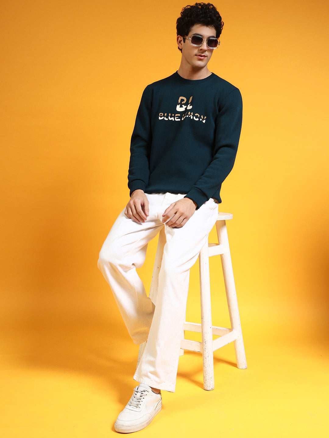 Blue Lemon Printed Dusty Brown Sweatshirt