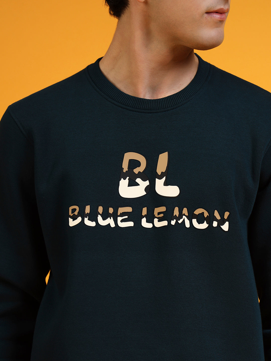 Blue Lemon Printed Dusty Brown Sweatshirt